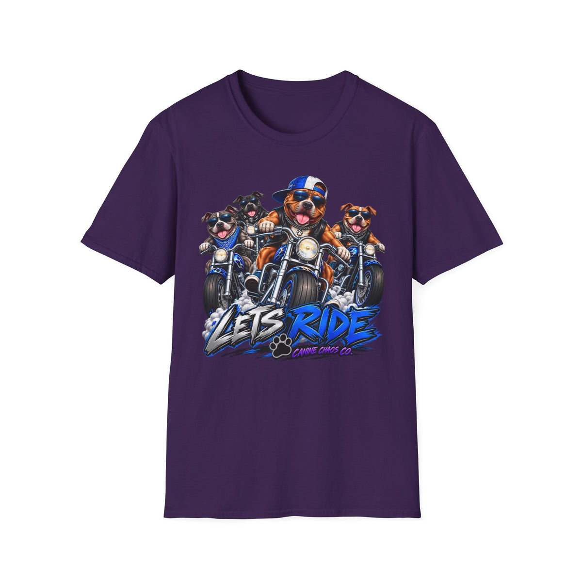 Let's Ride Motorcycle Dogs T-Shirt — Funny Biker Pup Graphic Tee
