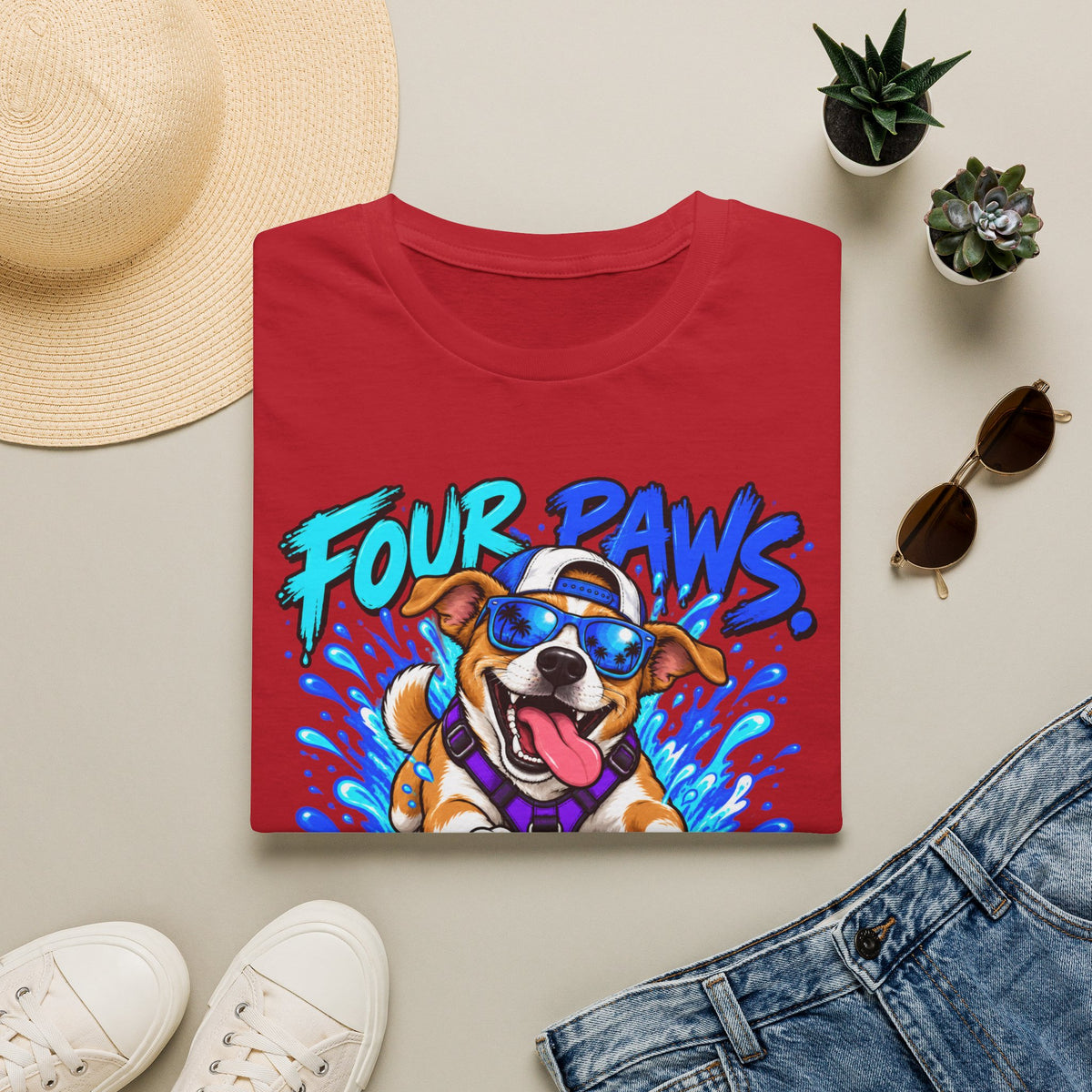 Four Paws Zero Chill T-Shirt — Fun Cool Dog Graphic Tee