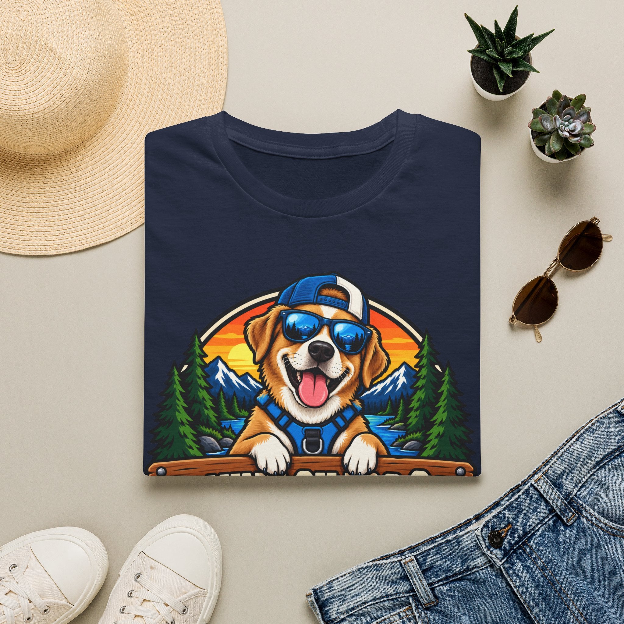 Dog Adventure T-Shirt — "Canine Chaos Co." Cute Hiking Pup Graphic