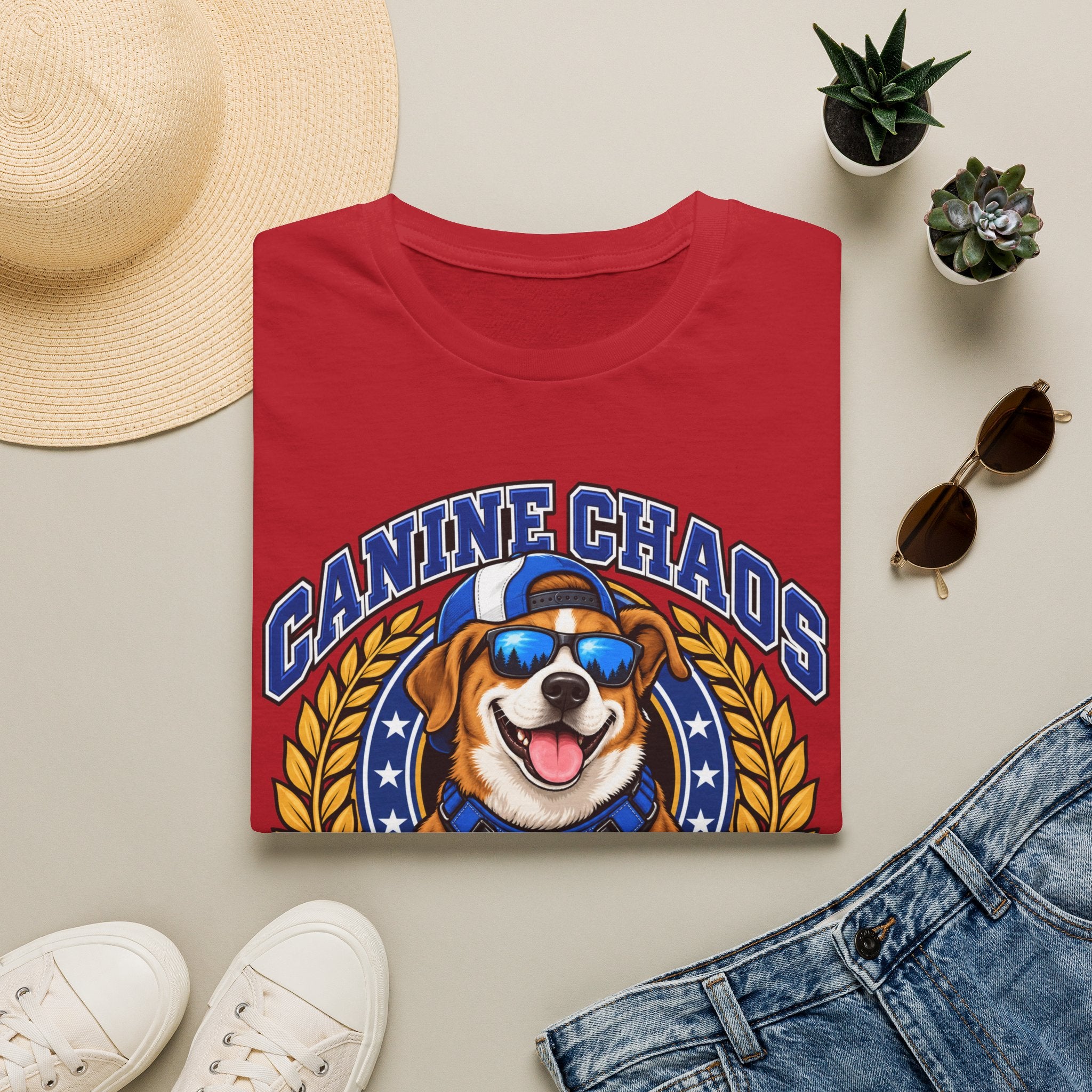 Canine Chaos Athletics T-Shirt — Retro Dog Sports Graphic Tee