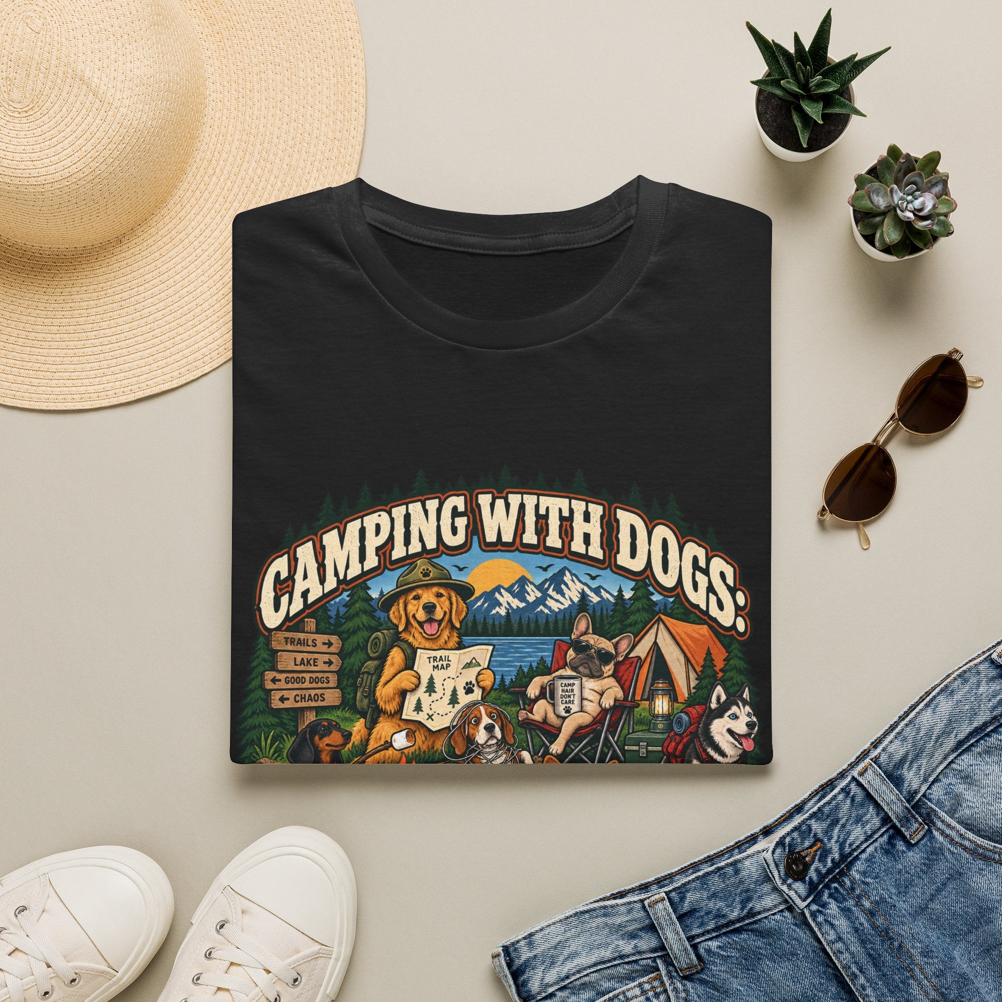 Camping With Dogs T-Shirt — Vintage Outdoor Dog Lover Tee