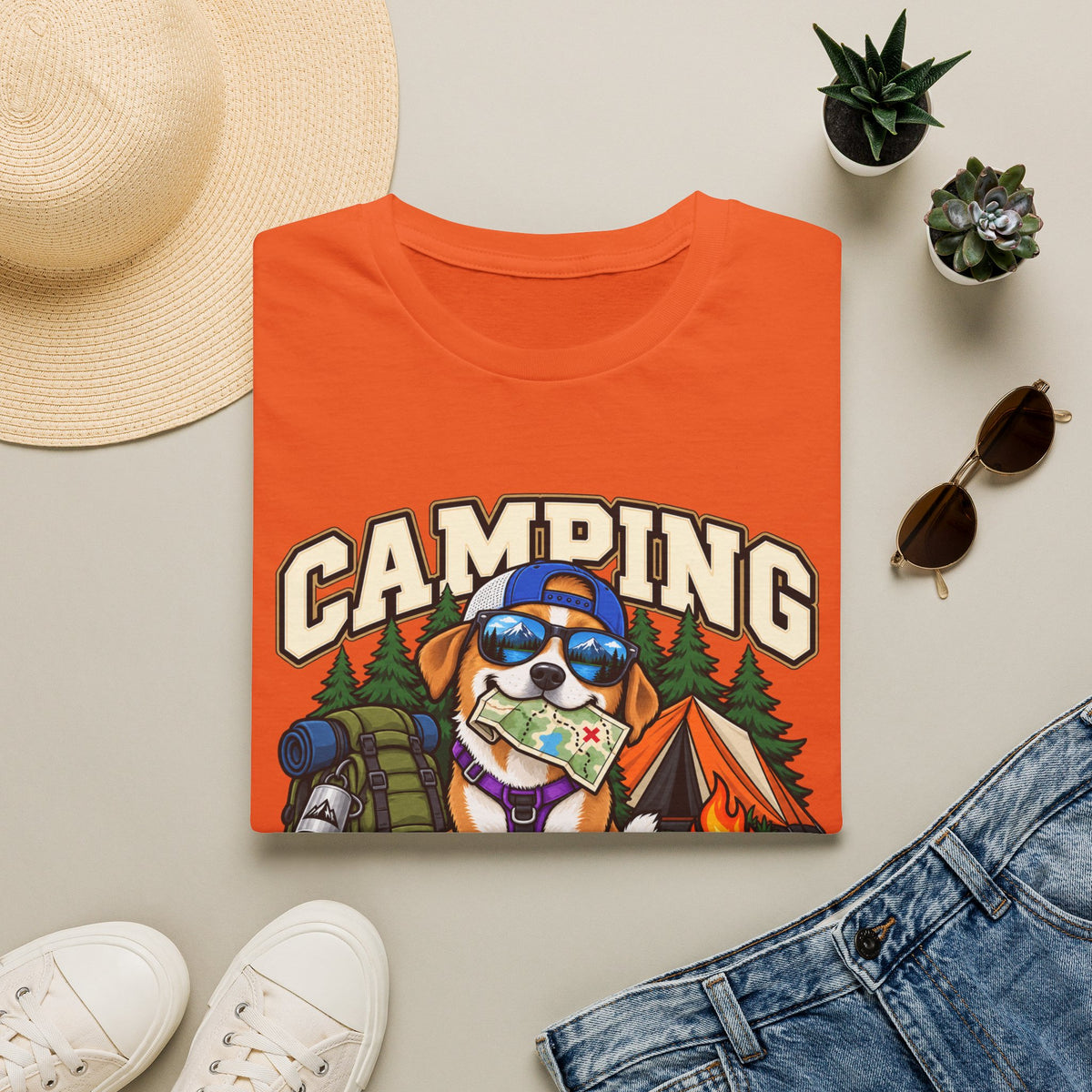Camping Was My Idea T-Shirt — Funny Dog Camper Graphic Tee
