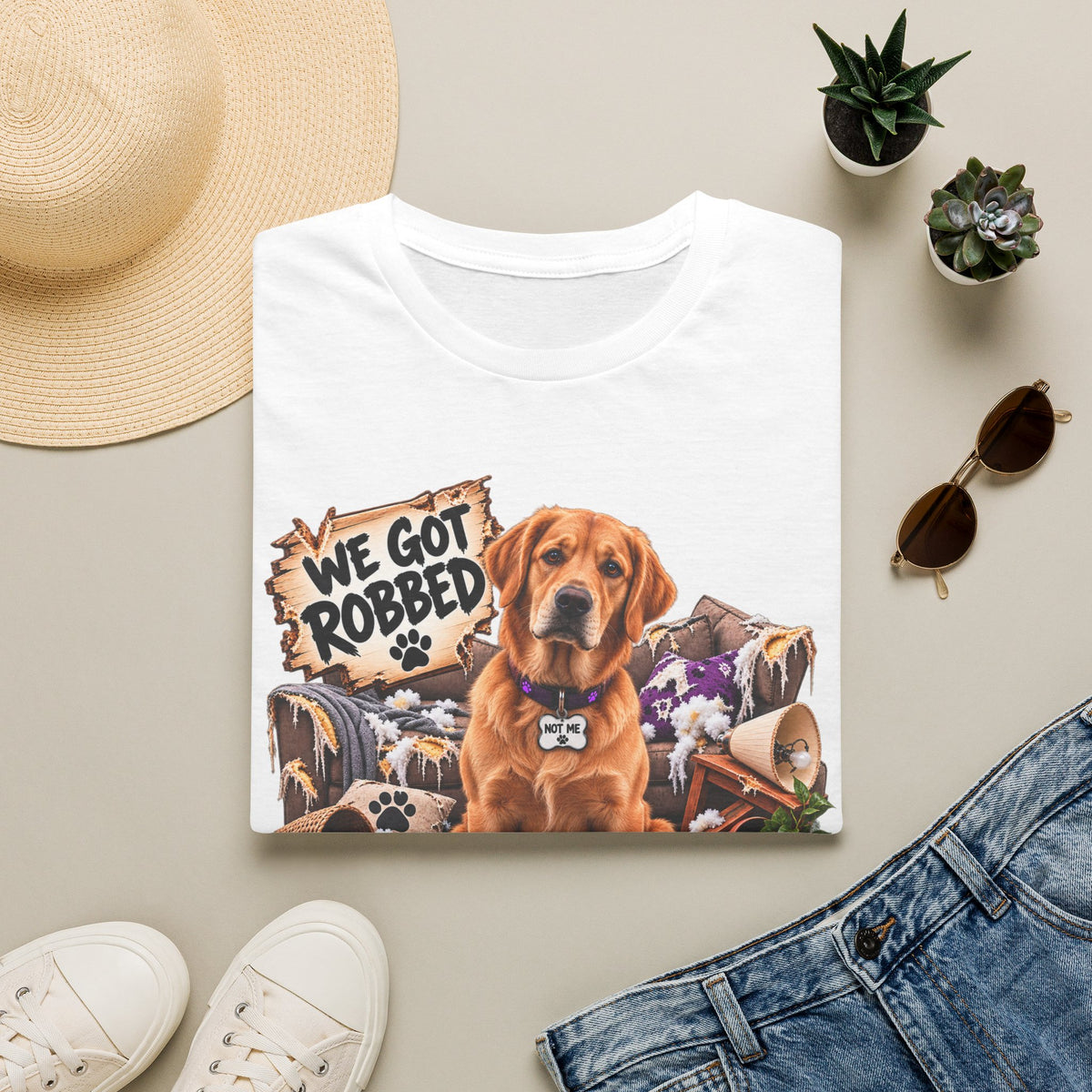 Canine Chaos Co. "We Got Robbed" Dog T-Shirt