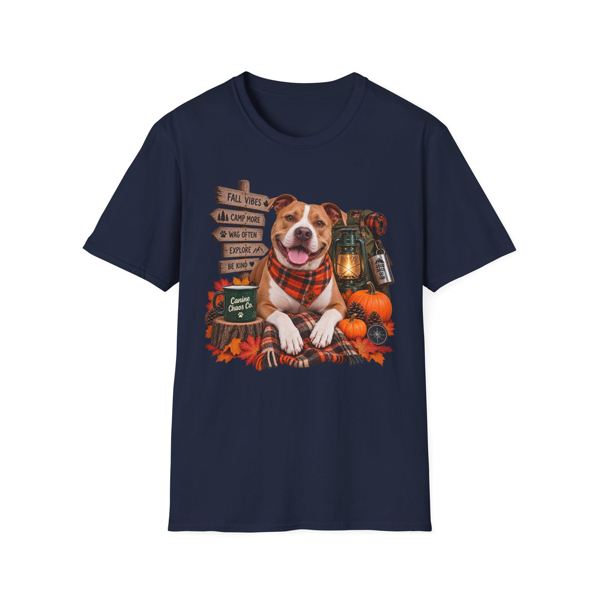 Fall Pit Bull Pumpkin T-Shirt — Autumn Dog Lover Tee