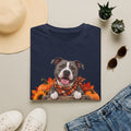 Pit Bull Fall Tee — "Canine Chaos Co." Autumn Dog T-Shirt