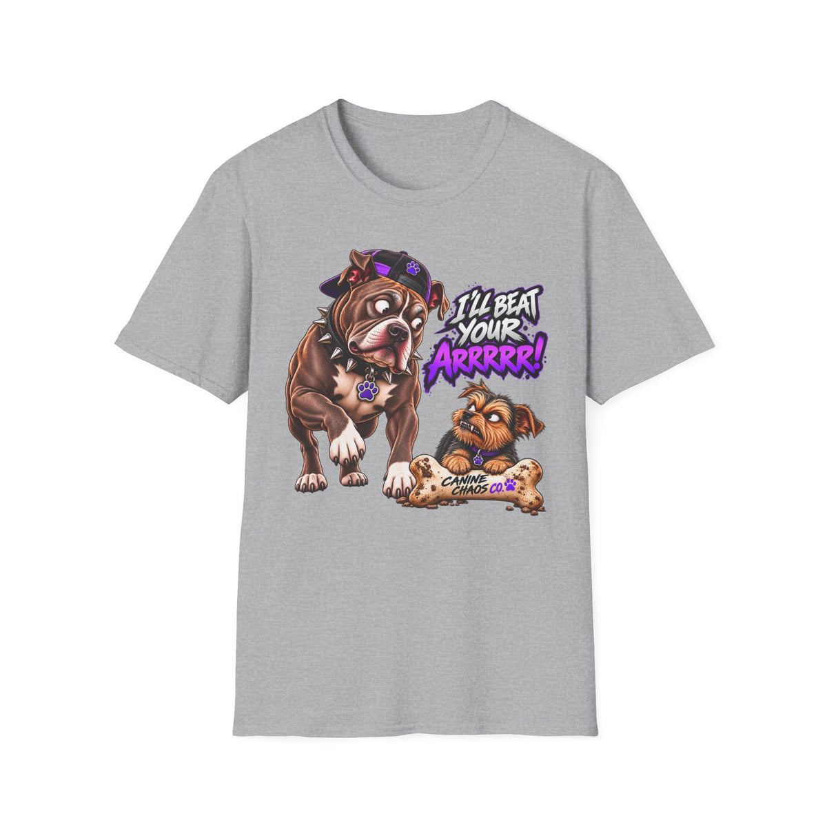 Bulldog Comic Tee — "I'll Beat Your Arrrrr!" Graphic T-Shirt