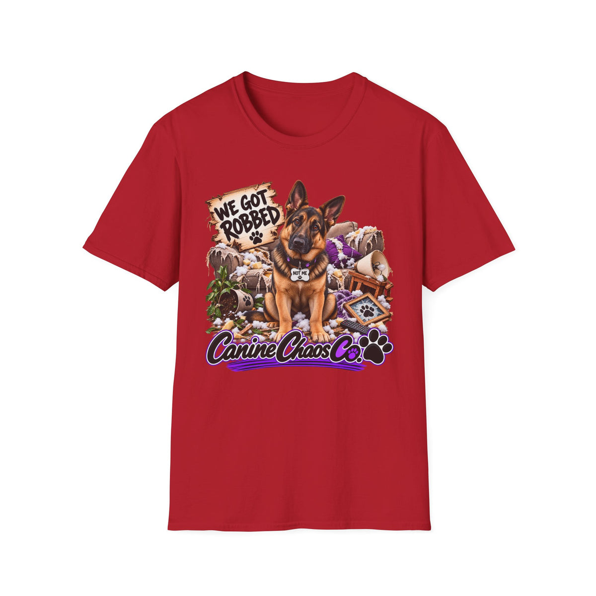 Canine Chaos Co. 'We Got Robbed' German Shepherd T-Shirt