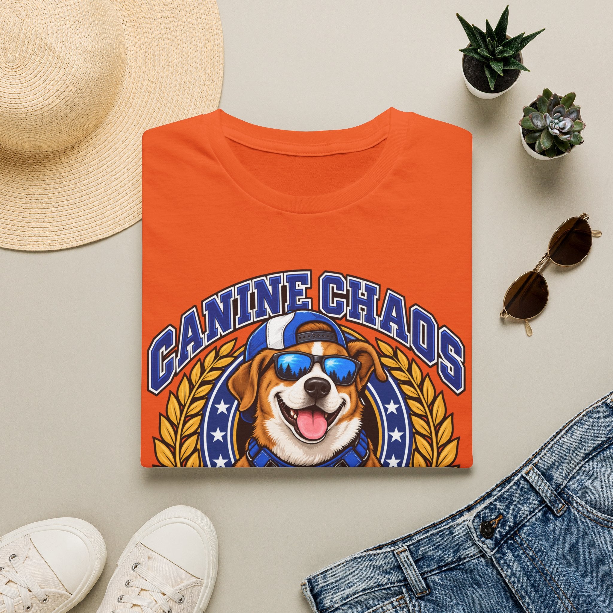 Canine Chaos Athletics T-Shirt — Retro Dog Sports Graphic Tee