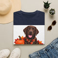 Chocolate Labrador Fall T-Shirt — "Canine Chow Co." Thanksgiving Pumpkin Tee