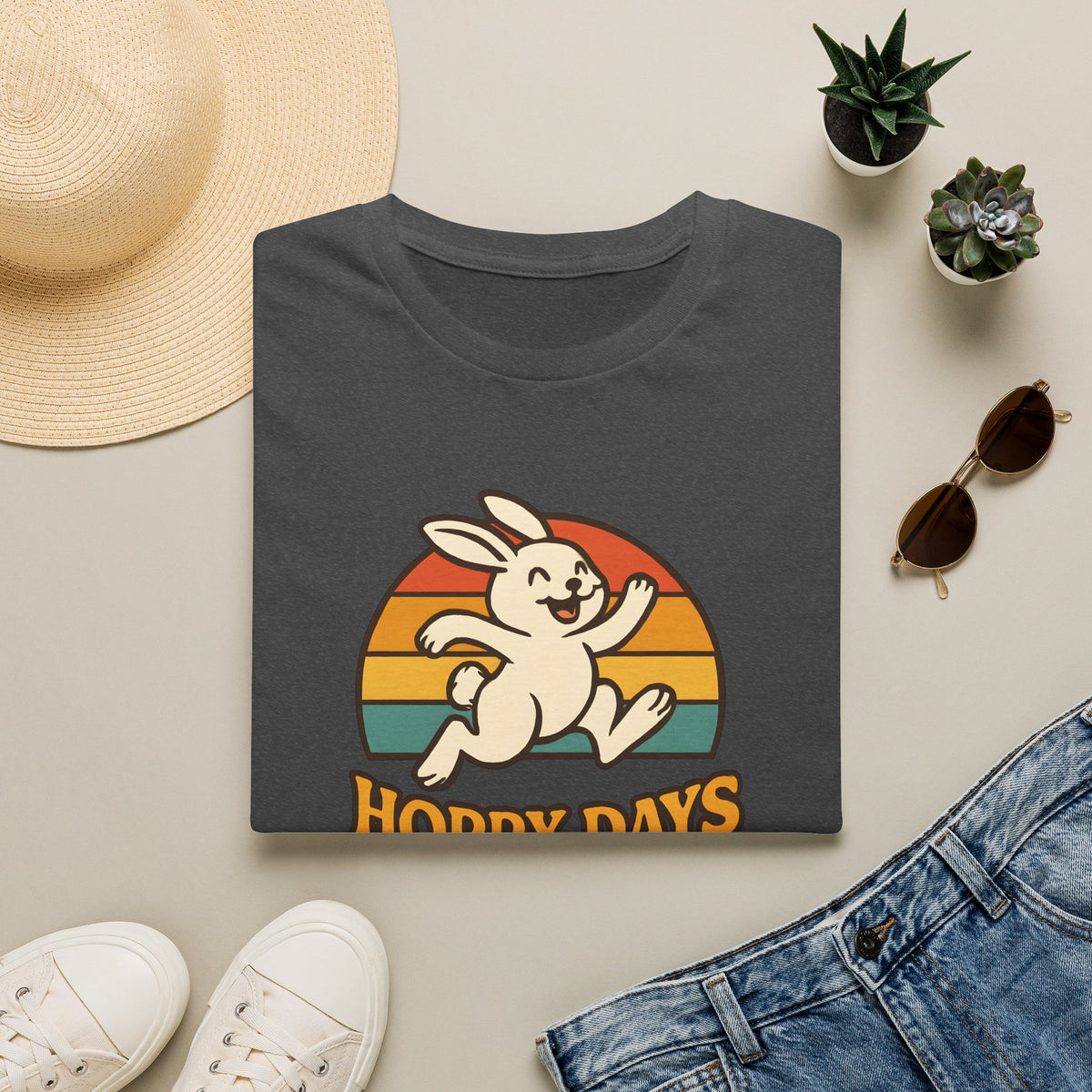 Happy Bunny Running T-Shirt