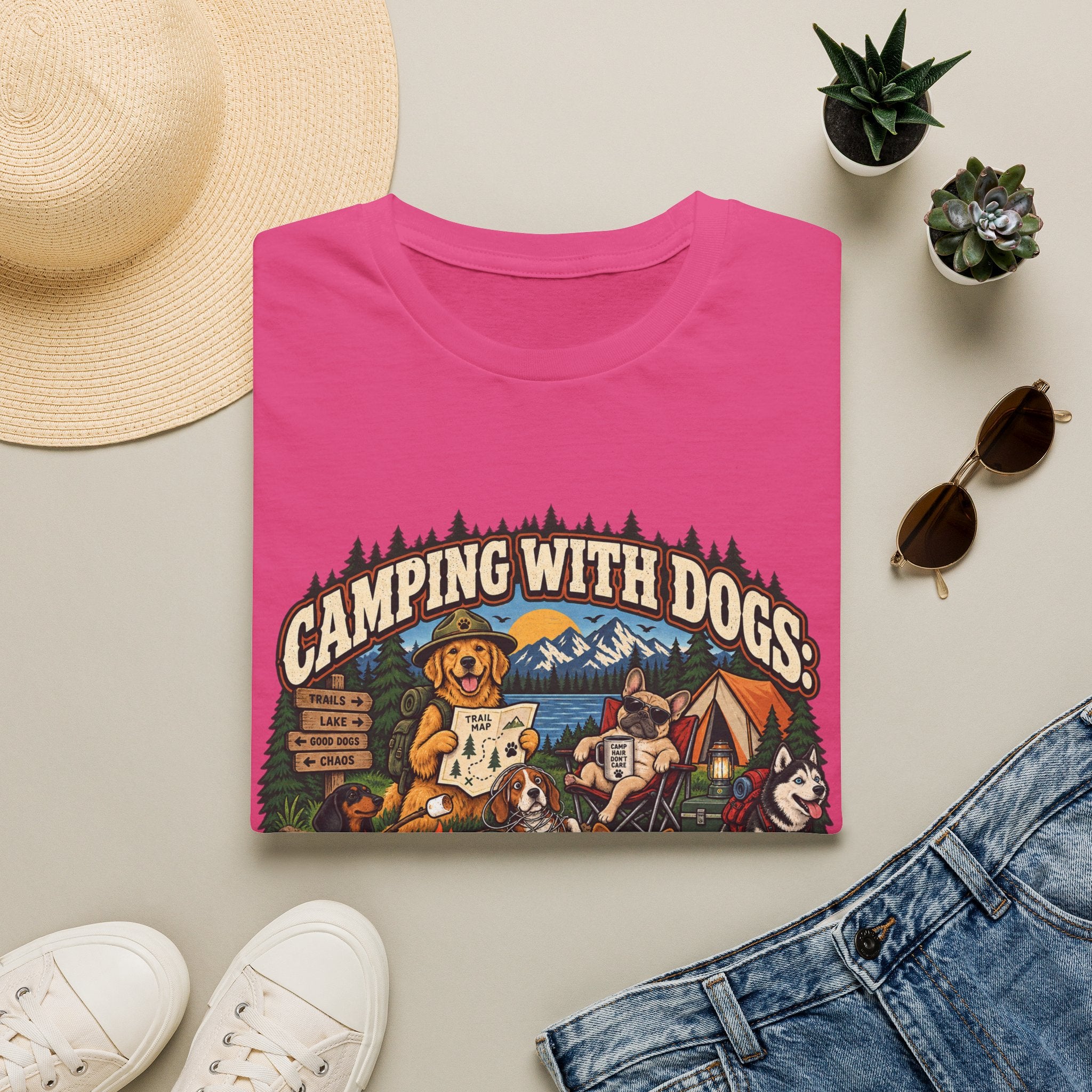 Camping With Dogs T-Shirt — Vintage Outdoor Dog Lover Tee