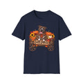 Fall Dog Wagon T-Shirt — "Canine Chaos Co." Pumpkin & Sunflower Autumn Tee