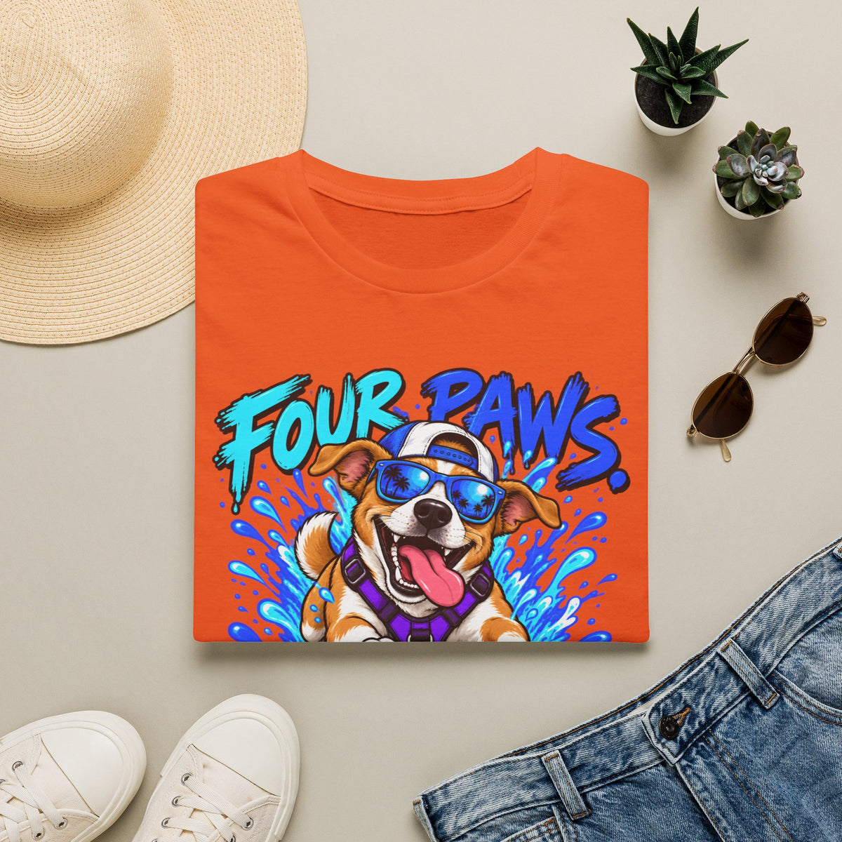 Four Paws Zero Chill T-Shirt — Fun Cool Dog Graphic Tee