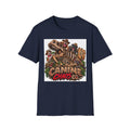 Canine Chaos Co. T-Shirt – Dino Skeleton Dog Adventure Graphic Tee