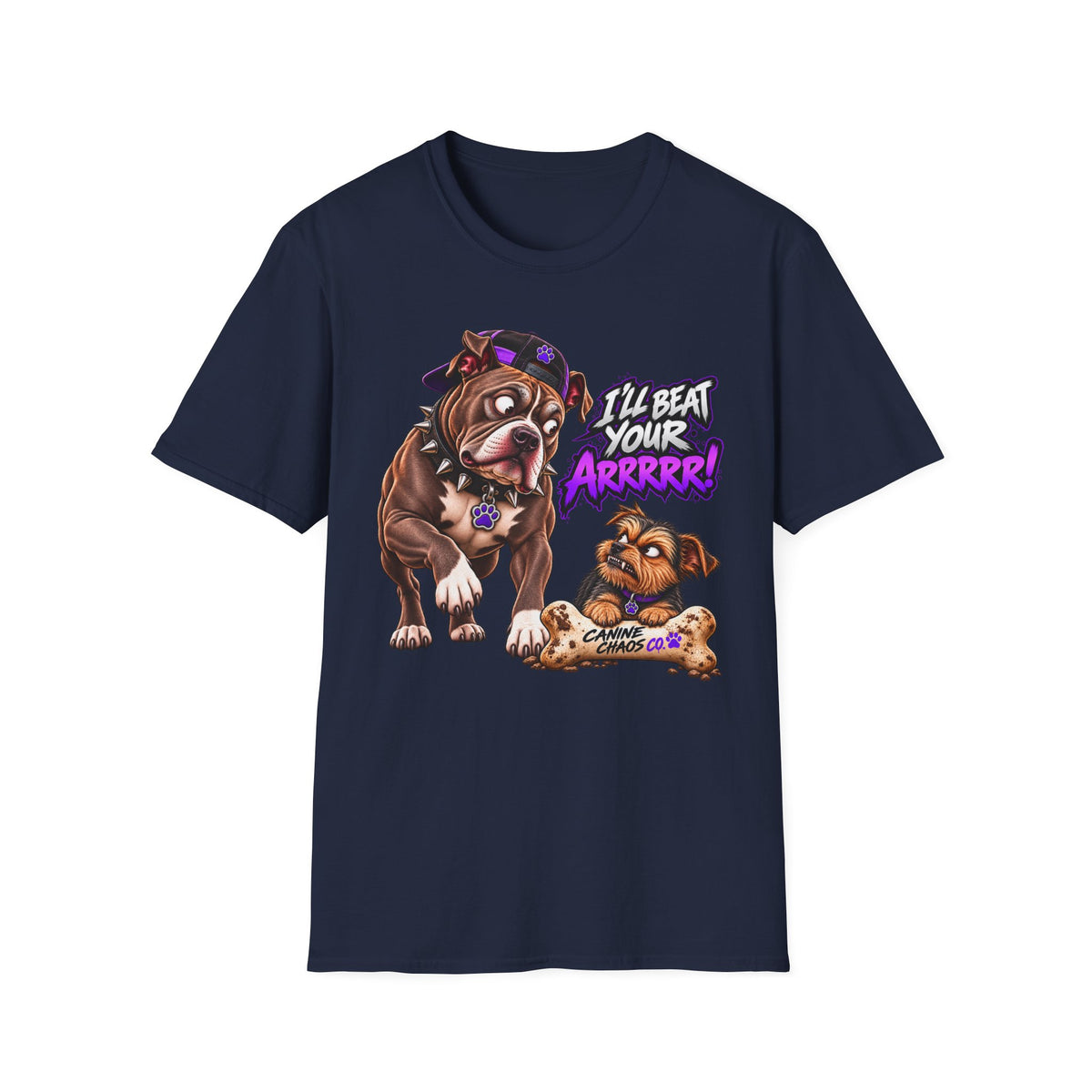 Bulldog Comic Tee — "I'll Beat Your Arrrrr!" Graphic T-Shirt