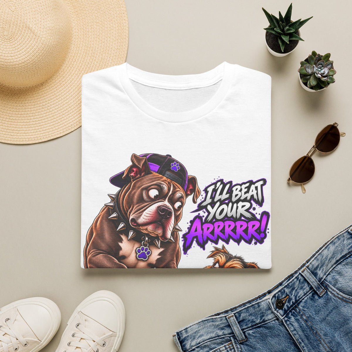 Bulldog Comic Tee — "I'll Beat Your Arrrrr!" Graphic T-Shirt