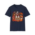 Fall Dog T-Shirt — "Canine Chaos Co." Autumn Pumpkin & Leaves Tee