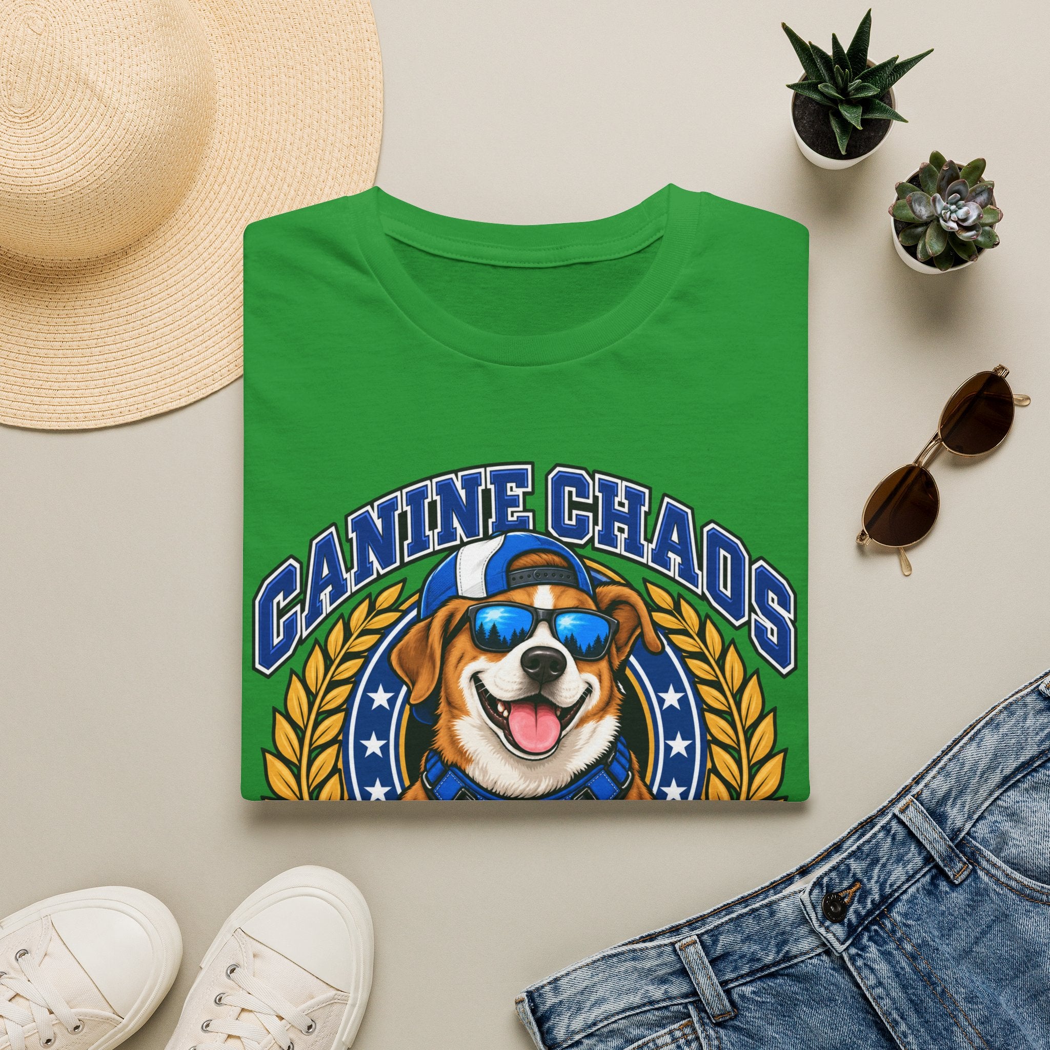 Canine Chaos Athletics T-Shirt — Retro Dog Sports Graphic Tee