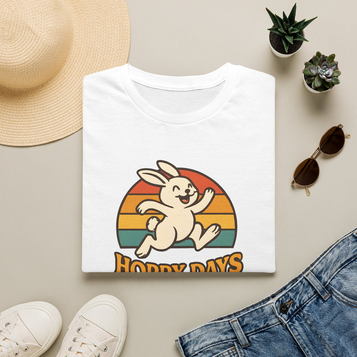 Happy Bunny Running T-Shirt
