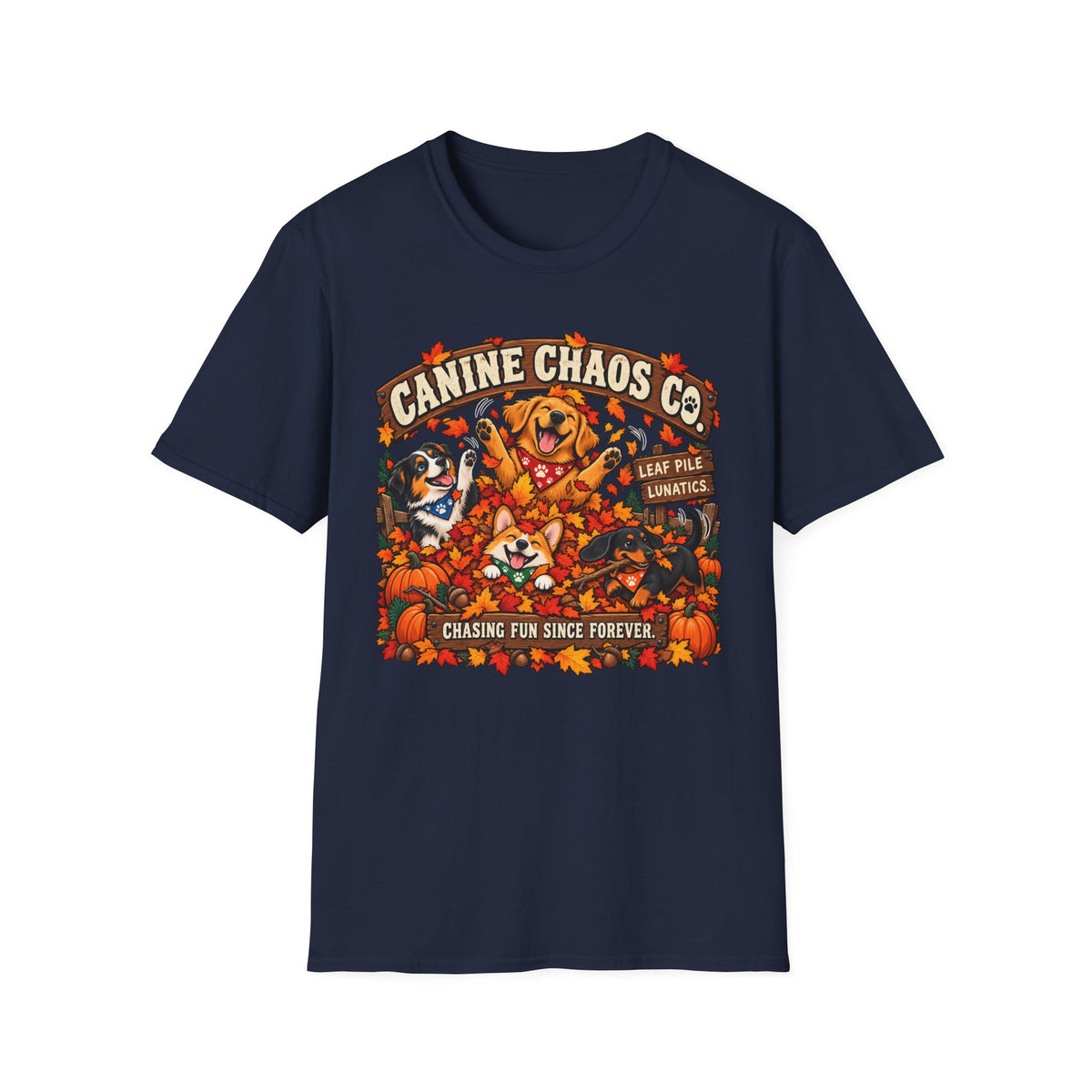 Canine Chaos Co. T-Shirt – Fall Pumpkin Dog Rescue Graphic Tee