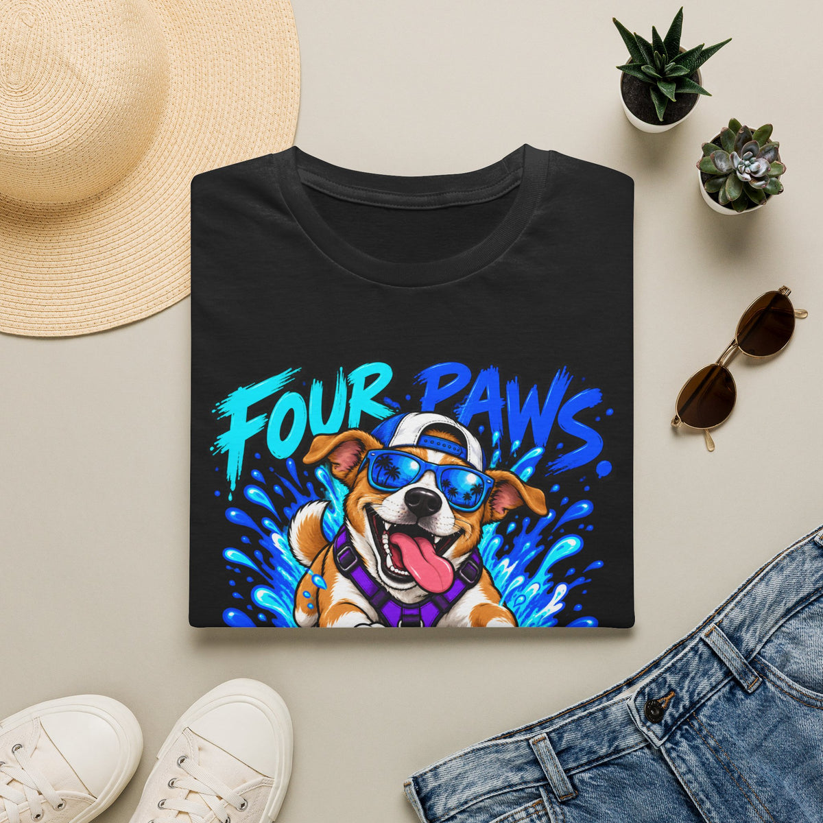 Four Paws Zero Chill T-Shirt — Fun Cool Dog Graphic Tee