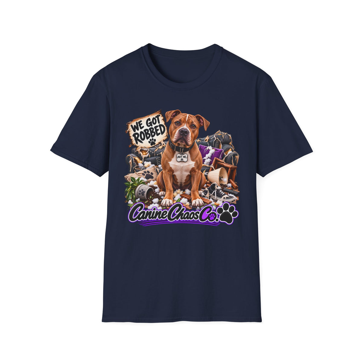 Canine Chaos Co. "We Got Robbed" Dog Graphic T-Shirt