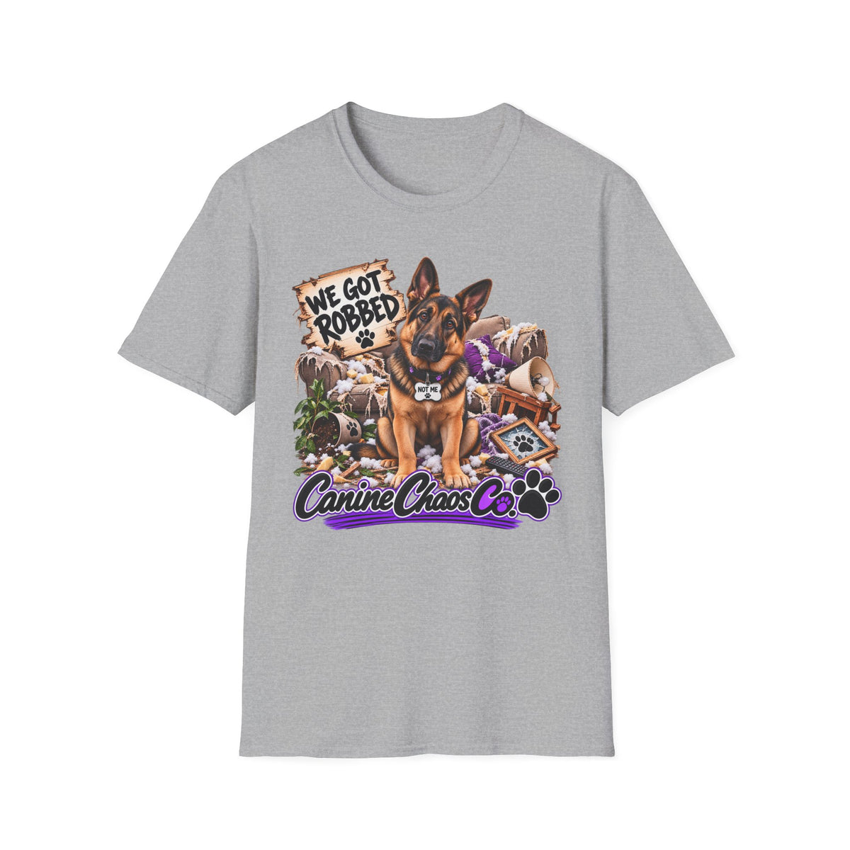 Canine Chaos Co. 'We Got Robbed' German Shepherd T-Shirt