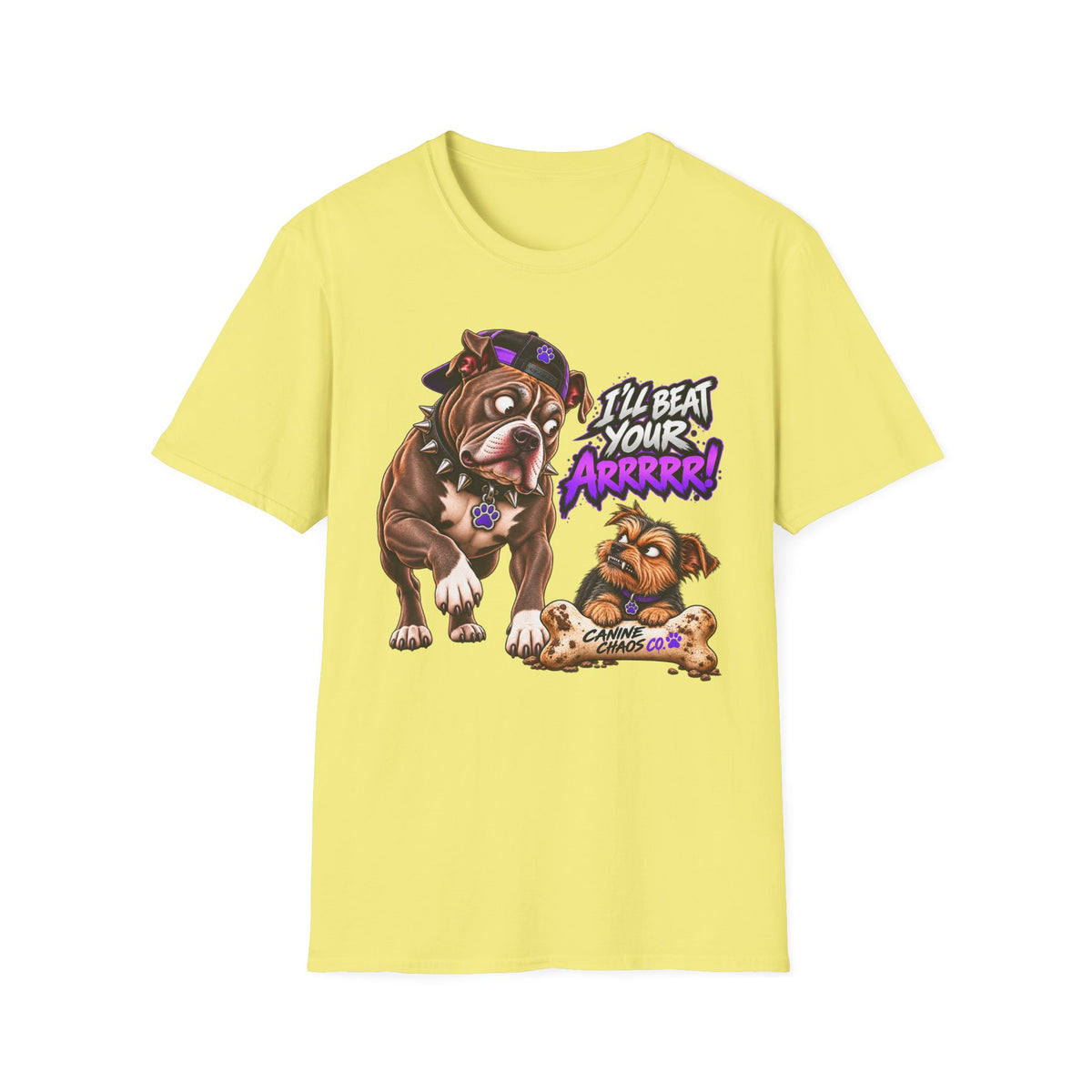 Bulldog Comic Tee — "I'll Beat Your Arrrrr!" Graphic T-Shirt