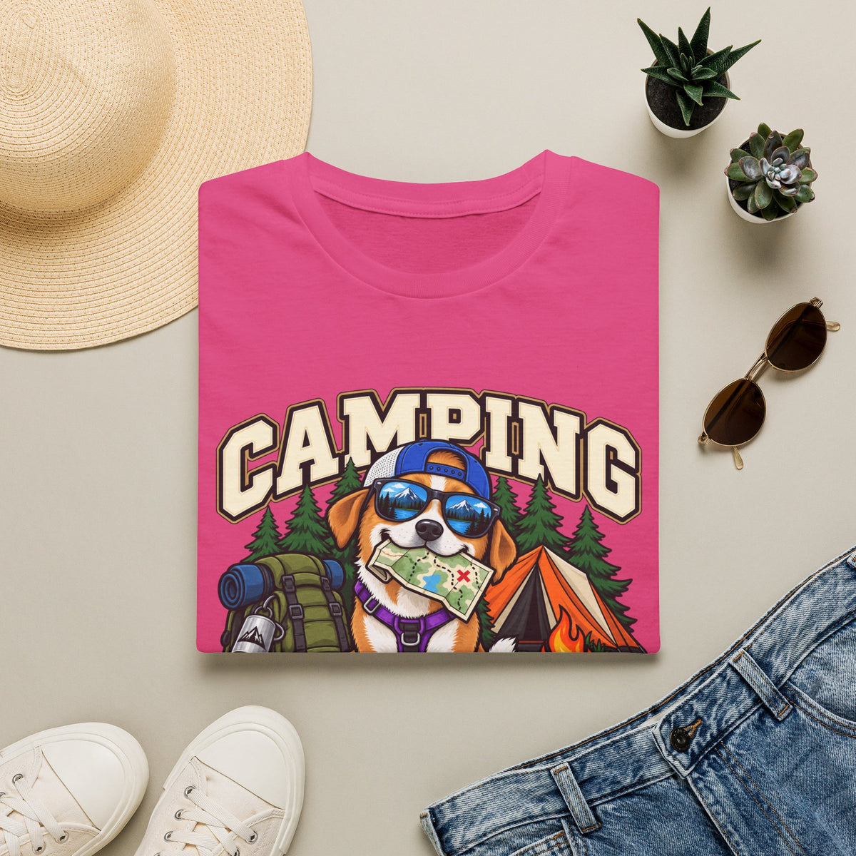 Camping Was My Idea T-Shirt — Funny Dog Camper Graphic Tee