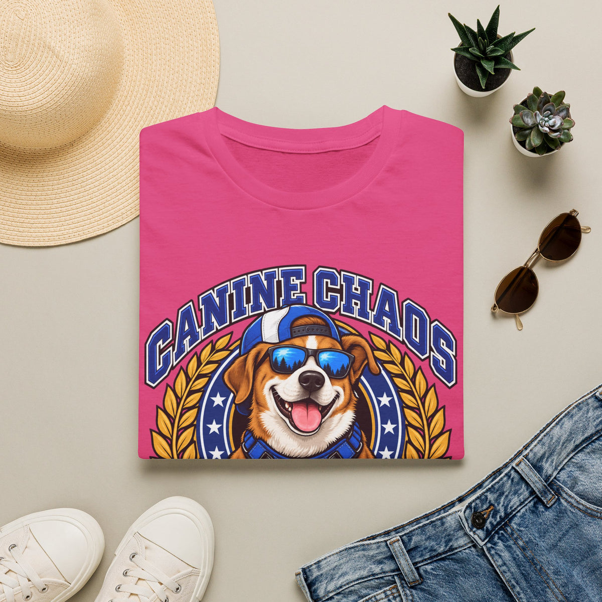 Canine Chaos Athletics T-Shirt — Retro Dog Sports Graphic Tee