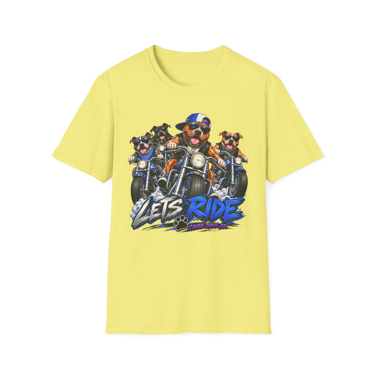Let's Ride Motorcycle Dogs T-Shirt — Funny Biker Pup Graphic Tee