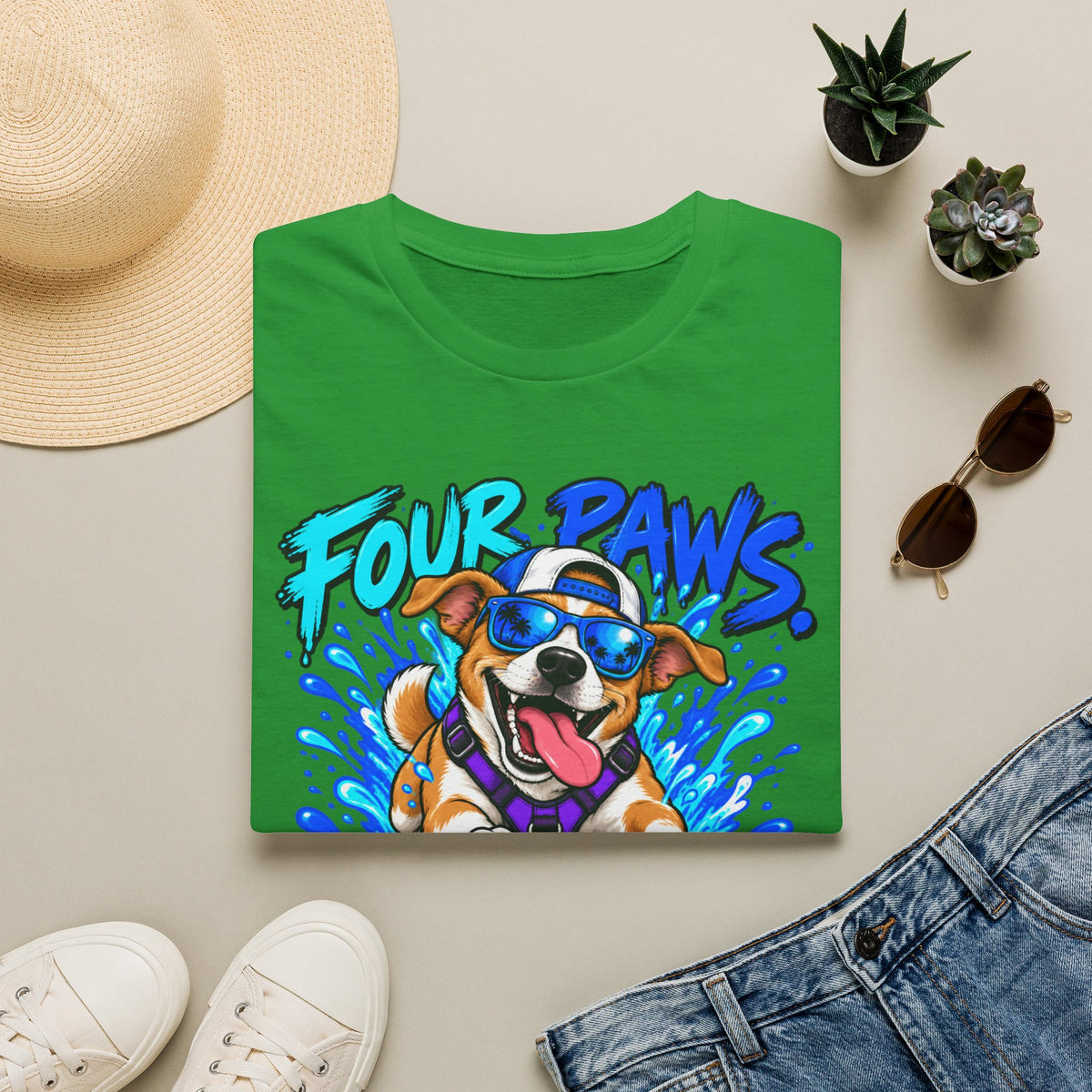 Four Paws Zero Chill T-Shirt — Fun Cool Dog Graphic Tee