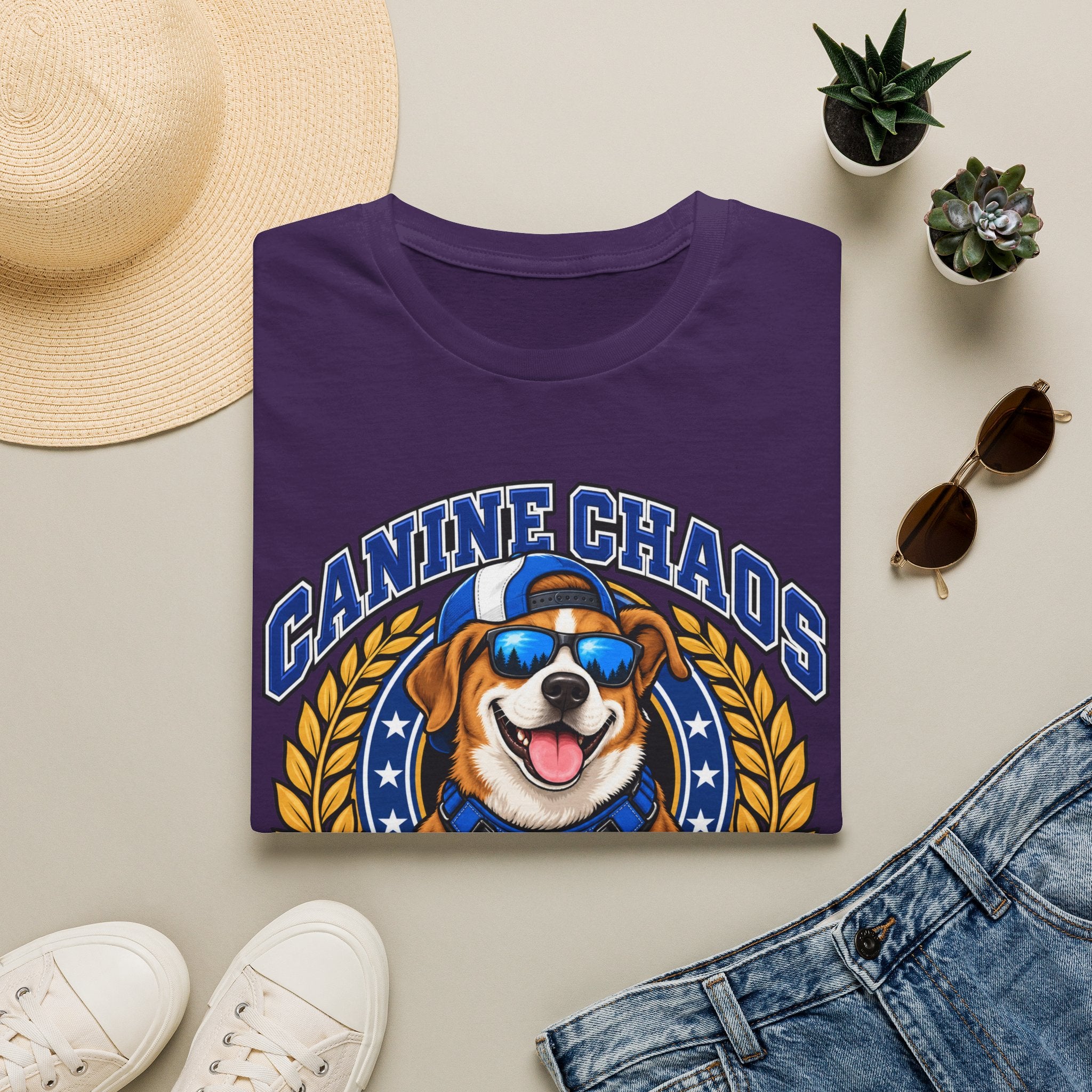 Canine Chaos Athletics T-Shirt — Retro Dog Sports Graphic Tee