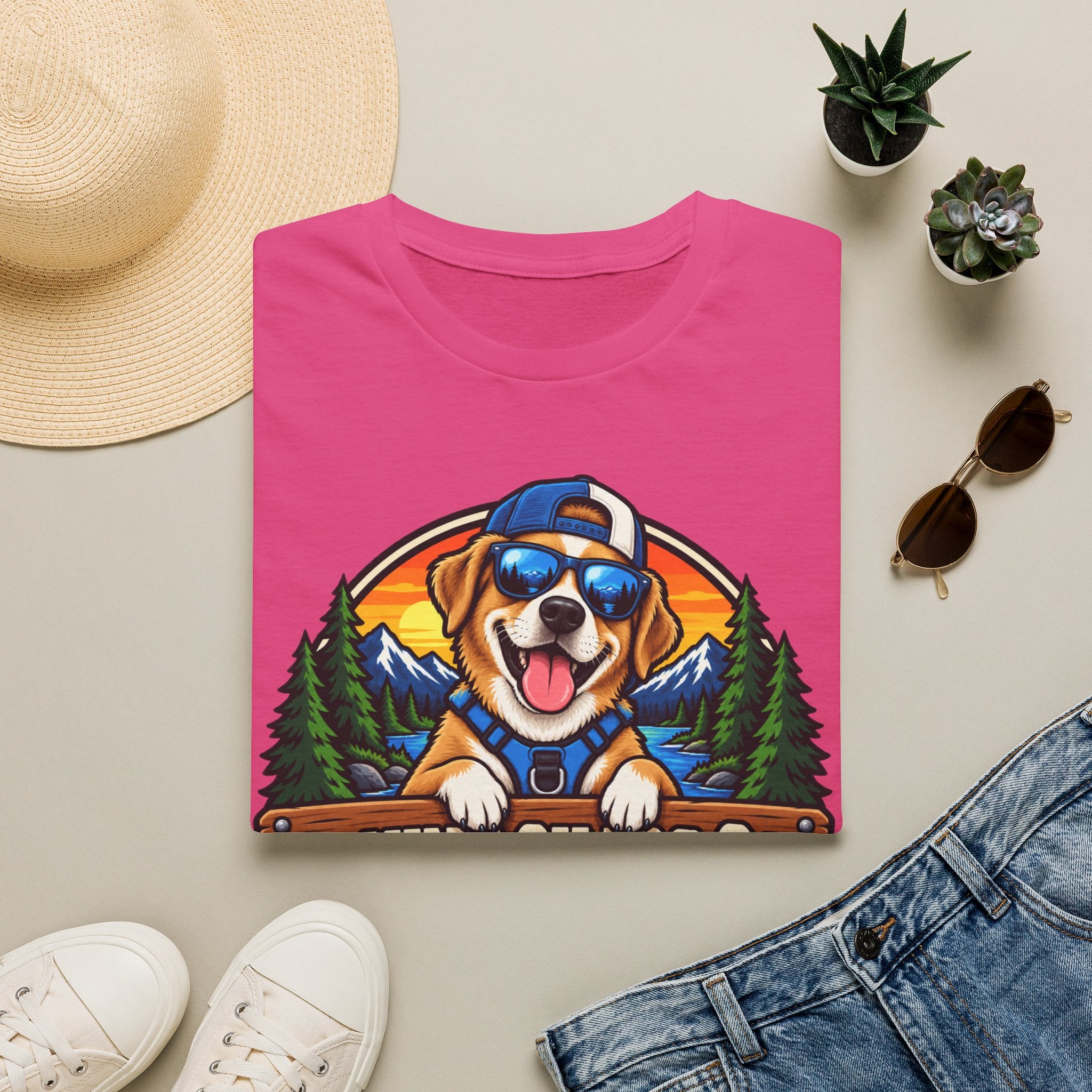 Dog Adventure T-Shirt — "Canine Chaos Co." Cute Hiking Pup Graphic