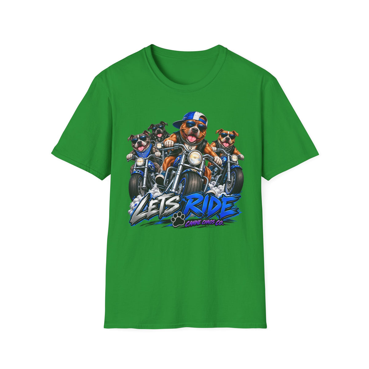 Let's Ride Motorcycle Dogs T-Shirt — Funny Biker Pup Graphic Tee